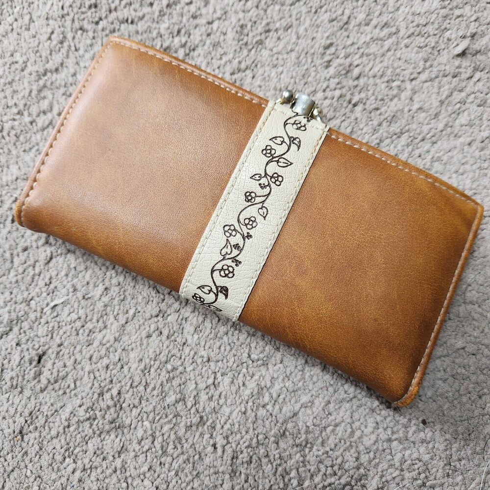 Vintage 70’s Wallet Snap Close Money Holder Credit Card Change Pockets Light Tan - Picture 11 of 13